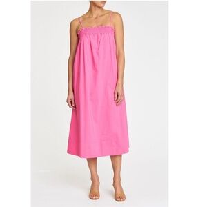 Pistola Farrah Womens Pink Stretch Cotton Midi Sundress Size S